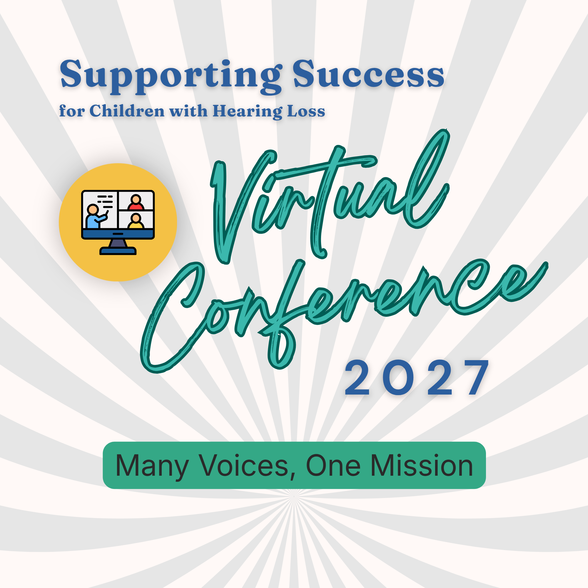 Conference image Text on sunburst background